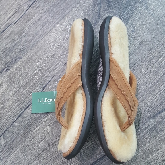 L.L. Bean Shoes | Ll Bean Wicked Good Flip Flops Fuzzy | Poshmark